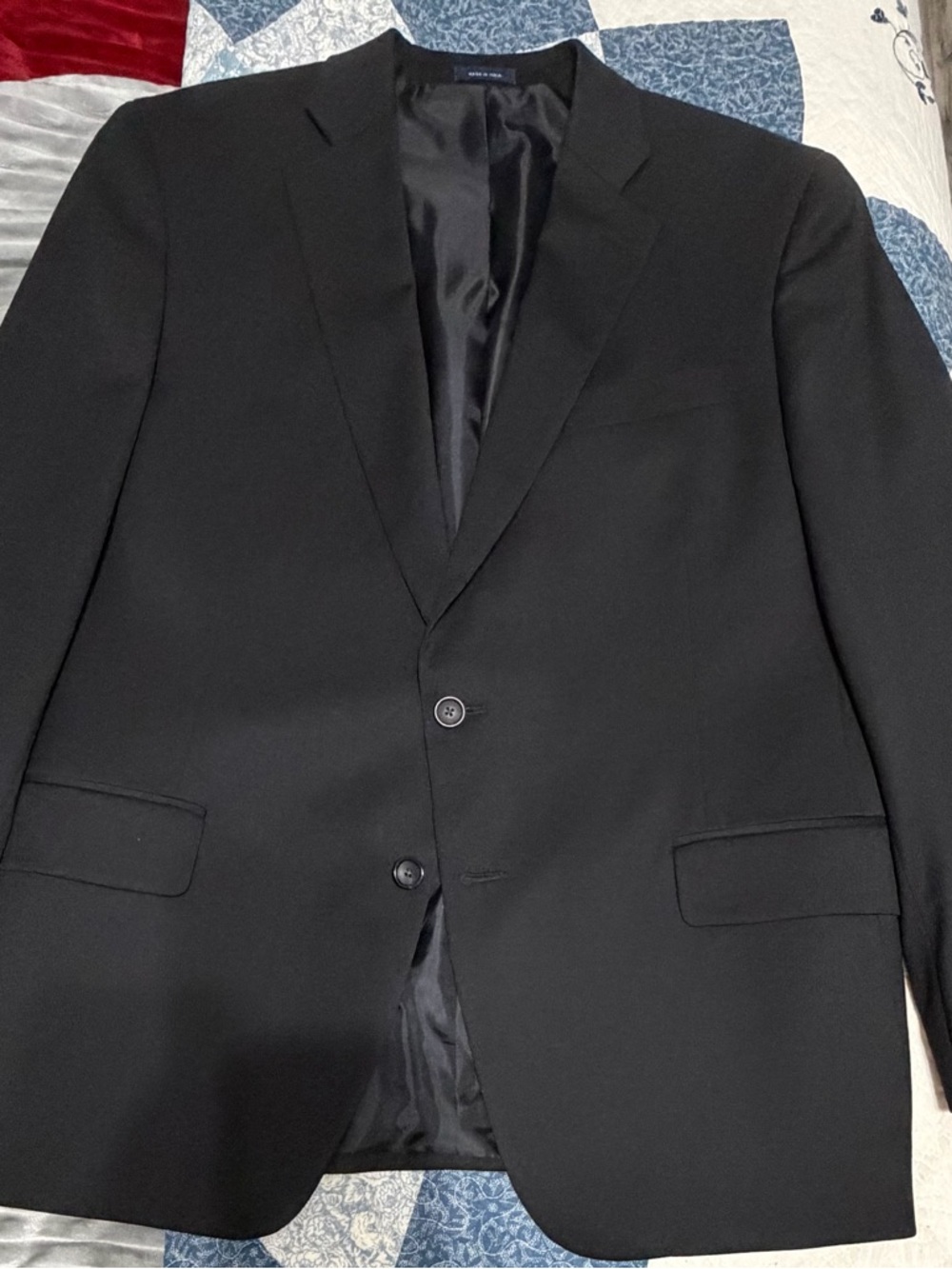 Stafford Black Two-Button Suit Blazer